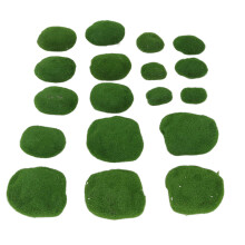 18 pezzi di rocce muschiose - schiuma verde e flocking per acquario