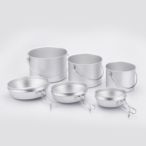 Aluminium campingpannenset (6-delig) 2