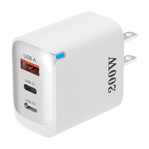 Φορτιστής USB πολλαπλών θυρών 200W, τροφοδοτικό 1A+2C με φόρτιση rt για τηλέφωνο, tablet, 1