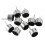 10 Pcs 2 Pin  MIC Capsule Electret Condenser Microphone Silver Tone Black 1