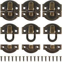 30St Ijzeren Hasp Latch Met Accessoires Voor Doos Antiek Koffie