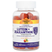 Country Life, Lutein & Zeaxantin Gummies, Naturlig Mango, 60 Gummies