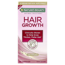 Nature's Bounty, Optimal Solutions, Hair Growth, 30 Capsules