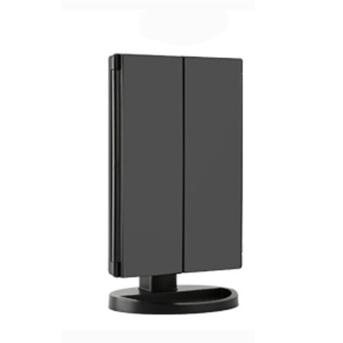 Miroir de Maquillage avec Éclairage, Grossissement 2x, 3x et 10x, Commande Tactile, Miroir Triptyque, Double Alimentation A