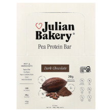 Julian Bakery, Erbsenproteinbar, Dunkle Schokolade, 12 Bärlinien, 2,1 oz (60 g) Jeder