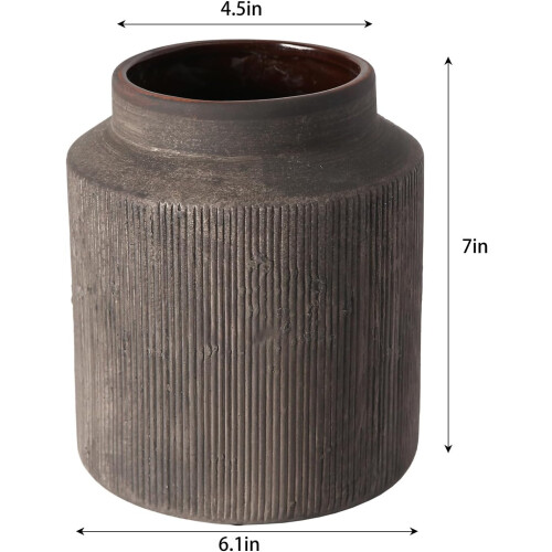 Rustikk keramisk vase 18 cm høy 1