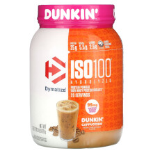 Dymatize, ISO100 Idrolizzato, 100% Proteina Isolata di Latte, Dunkin’ Cappuccino, 1.3 lb (610 g)