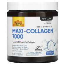 Country Life, Maxi-Collagen de Potență Ridicată 7000, Pulbere fără Arome, 7.5 oz (213 g)