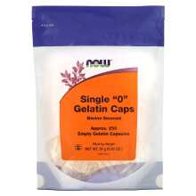 NOW Foods, Enkele '0' Gelatine Capsules, Ongeveer 250 Lege Gelatine Capsules, 0.85 oz (24 g)
