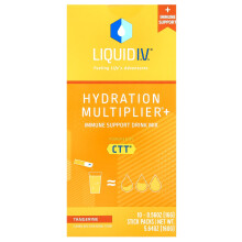 Liquid I.V., Hydrering Multiplier + Immune Support Drikkeblanding, Tangerine, 10 Stick Pakker, 0,56 oz (16 g) Hver