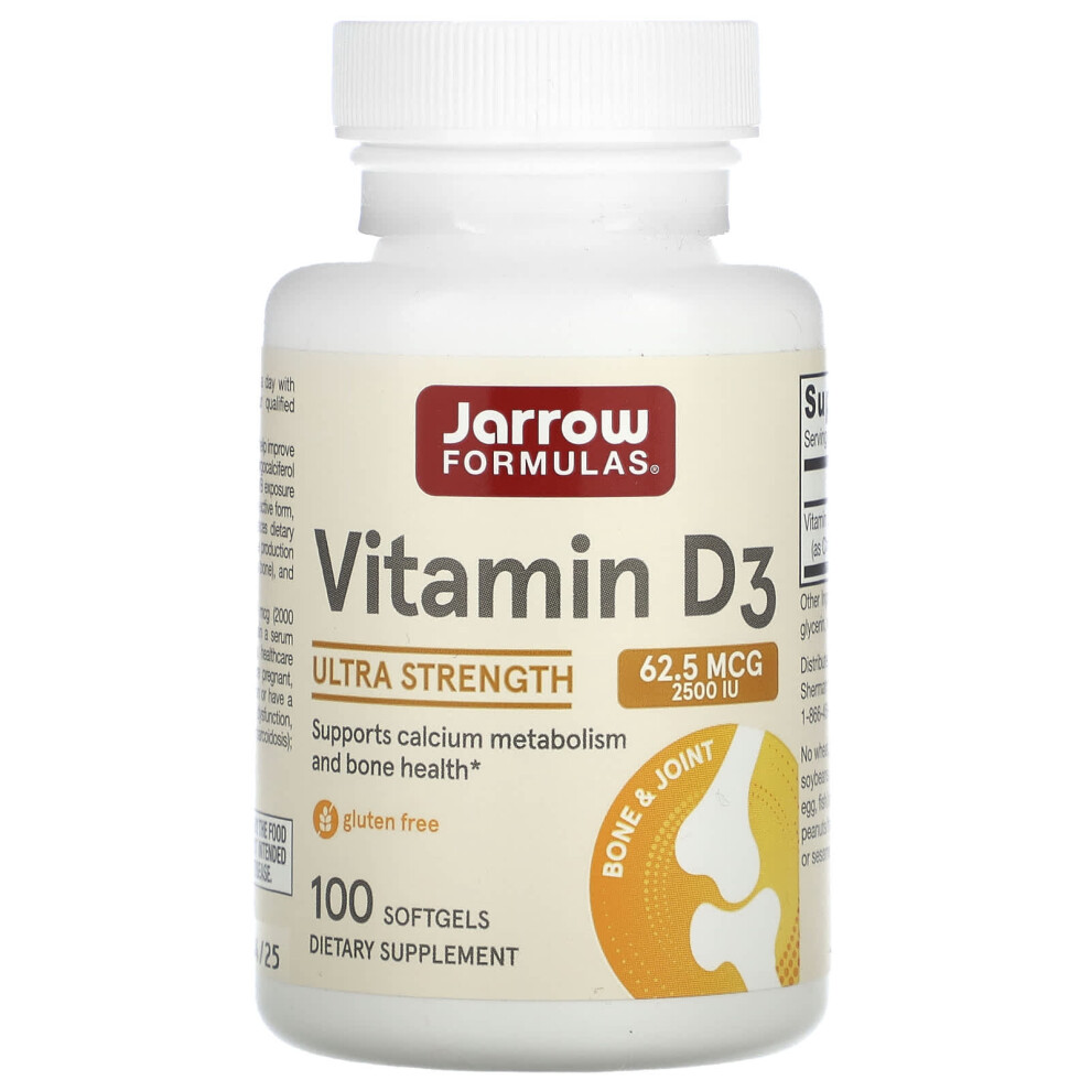 Jarrow Formulas Vitamin D3, 2500 Iu - 100 Softgels