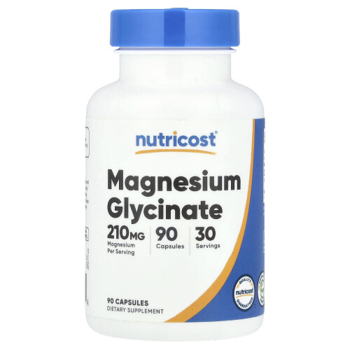 Nutricost, Μαγνήσιο Γλυκίνης, 90 Κάψουλα (70 mg ανά Κάψουλα)