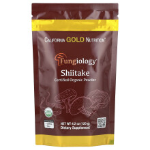 California Gold Nutrition, Fungiology, Hitelesített Ökológiai Shiitake por, 4,2 oz (120 g)