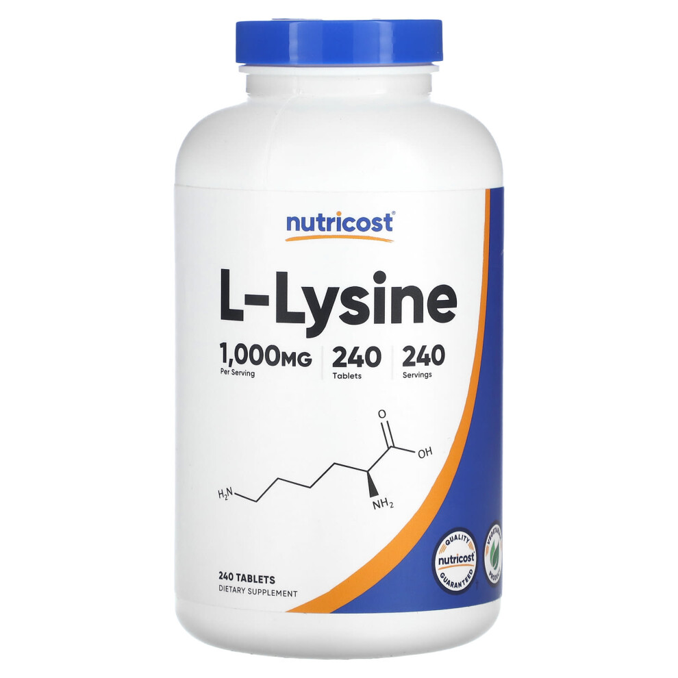 Nutricost , L-Lysine, 1,000 Mg 240 Tablets