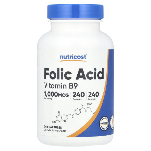 Nutricost, Folsuur, 1.000 mcg, 240 capsules