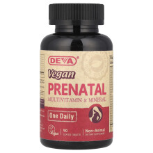 Deva, Multivitamínico y Mineral Prenatal Vegano, Uno Diario, 90 Tabletas Recubiertas