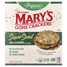 Mary's Gone Crackers, Crackers di Semi Biologici, Jalapeno, 4 oz (113 g)