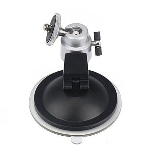 Mini videocamera con ventosa per cruscotto auto, parabrezza e supporto per treppiede (argento) 1