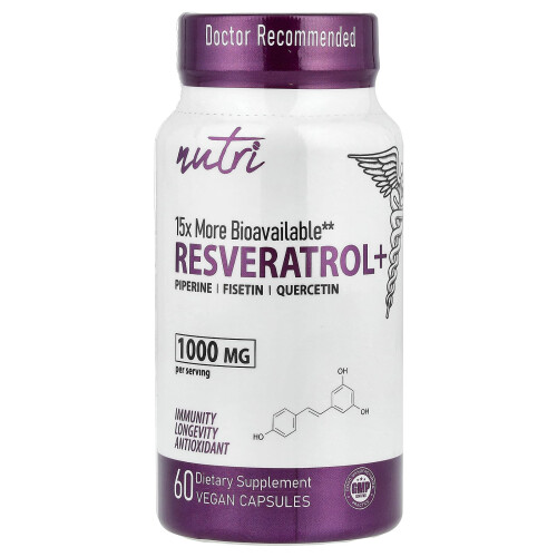 Nutri, Resveratrol+, 60 Kasvihuonepulloa