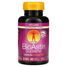 Nutrex Hawaii, BioAstin Supreme, Astaxantina Hawaiana, 6 mg, 60 Gelatinas Veganas
