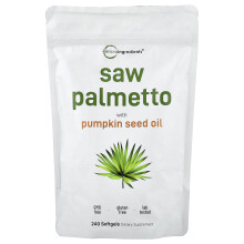 Micro Ingredients, Saw Palmetto mit Kürbissamenöl, 240 Weichgelatine