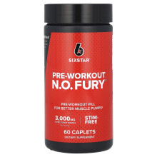 SIXSTAR, Pre-Workout N.O. FURY, 60 Capsules