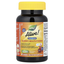 Nature's Way, Alive! Barn, Noll socker Gummimultivitamin, 2+ år, Bär-Citrus, 40 Gummies