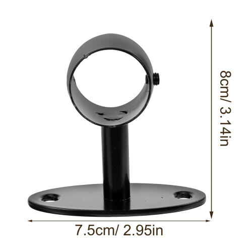 2Pcs Stair Railing Bracket Black Metal Handrail Holder Durable Rust Resistant for Indoor Use 1