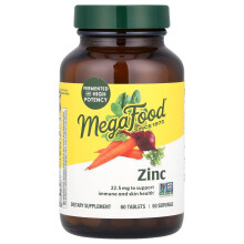 MegaFood, Zink, 22,5 mg, 60 Tabletter