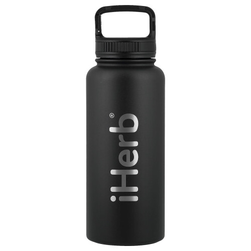 iHerb Goods, iHerb Μποταλάκι Ασφαλής για Αθλητισμό, Μαύρο, 32 oz (960 ml)