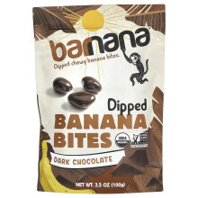 Barnana, Gedoopte Chique Bananenbites, Donker Chocolade, 3.5 oz (100 g)