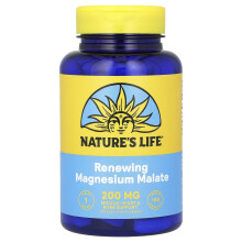 Nature's Life, Újjáépítő Magnézium Malát, 200 mg, 100 Tabletták