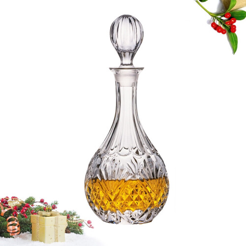 Glaskaraff med lock, 1,5L kristall whiskykaraff 1