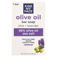 Kiss My Face, Olijfolie Bar Seep, Olijf & Lavendel, 8 oz (230 g)