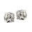 1 Pair Fashion Ear Stud Earring White+Silver 1