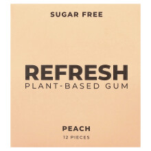 Refresh Gum, Gomma di Pianta, Pesca, 12 Pezzi