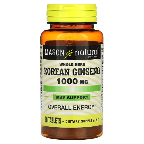 Mason Natural, Hierba de Ginseng Coreana, 60 Tabletas