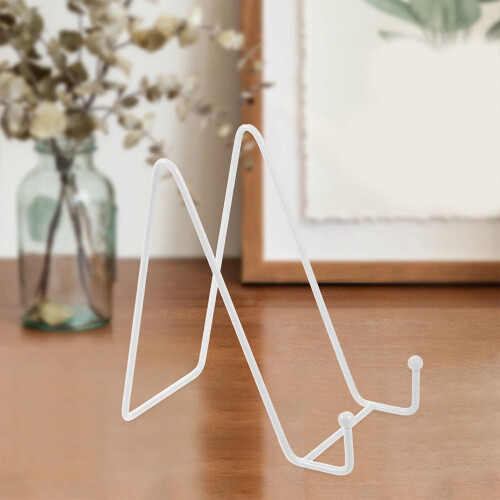 2pcs Iron Wire Plate Display Stand Easel for Tabletop Decor White 2