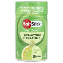 SaltStick, FastChews, Chewable Electrolytes, Lemon Lime, 50 Chewable Tablets