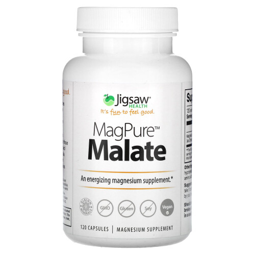 Jigsaw Health Malato de Magnesio Puro, 120 Cápsulas