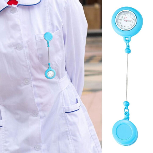 Montre insigne d'infirmière phosphorescente avec enrouleur 1
