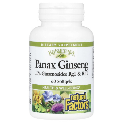 Natural Factors, HerbalFactors, Panax Ginseng, 60 Softgels