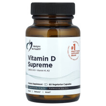 Designs For Health, Designy Dla Zdrowia, Witamin D Supreme, D3 + Witamina K1, K2, 60 Wegetariańskich Kapsułek