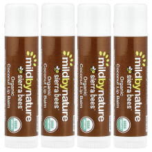 Mild By Nature, Sierra Bienen, Bio-Lip-Balsam, Kokos, 4 Pack, 0,15 oz (4,25 g) Jeder