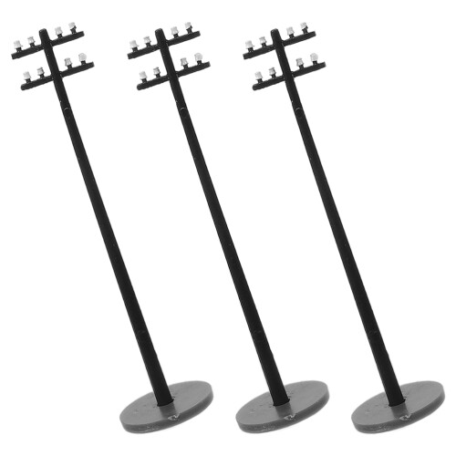 12Pièces Poteaux Téléphoniques Miniatures ABS Gris Pour Décor Train