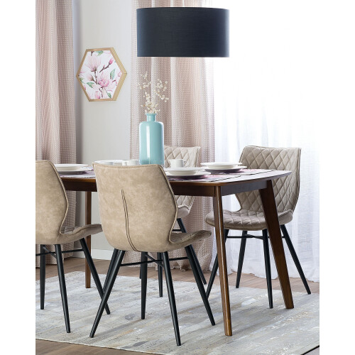 Beliani Set of 2 Dining Chairs LISLE Fabric Beige 2