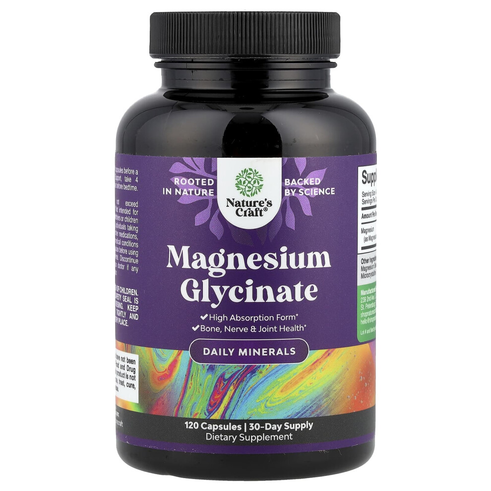 Nature's Craft , Magnesium Glycinate, 120 Capsules (125 Mg Per Capsule)