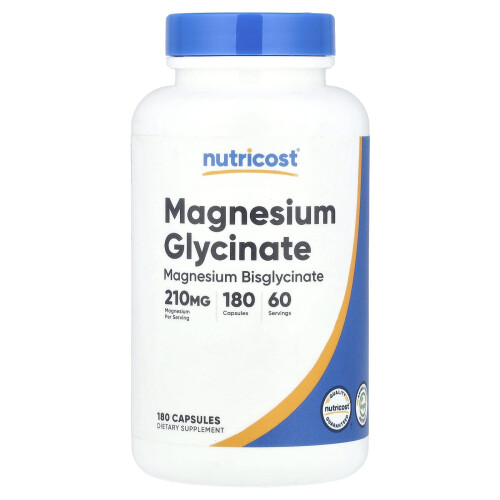 Nutricost, Μαγνησίου Γλυκινάτη, 180 Φιαλίδια (70 mg ανά Φιαλίδιο)