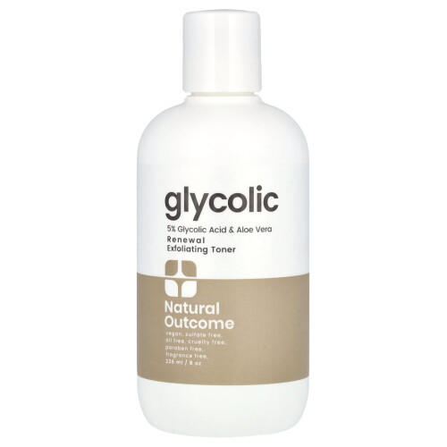 Φυσική Έκβαση, Γλυκολικός, Renewal Exfoliating Τόνερ, Ασώα, 8 oz (235 ml)