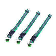 3Pièces Colliers Ajustables En Vert Avec Petite Cloche Pour Chats